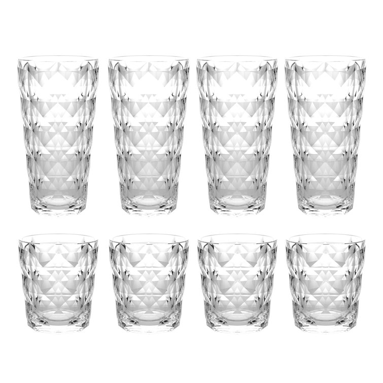 Ebern Designs Bedias 8 Piece Acrylic Assorted Glassware Set & Reviews
